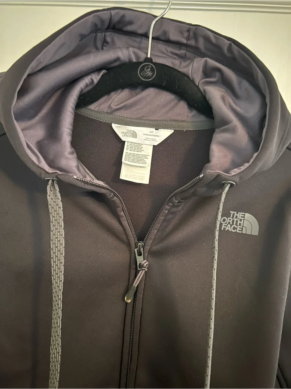 The North Face Women's Black Hooded Fleece Lined Full Zip Jacket SZ SP